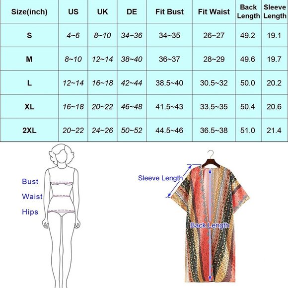 Cover Up Robe Sheer Chiffon Cardigan Multi Color - Picture 7 of 7